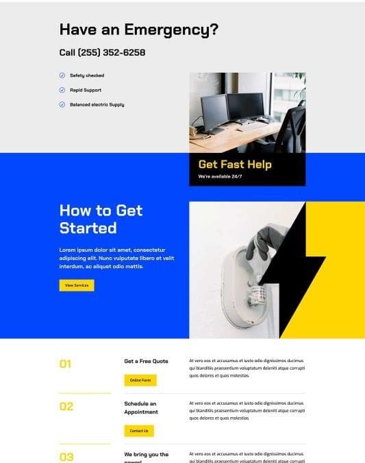 Electrical Services Landing Page