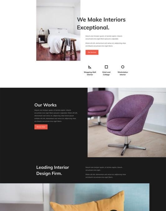 Interior Design Company Landing Page