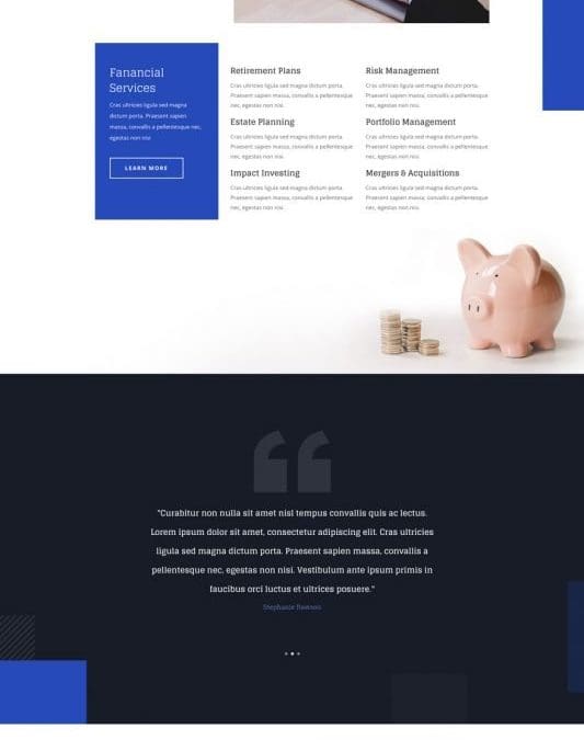 Investment Company Landing Page