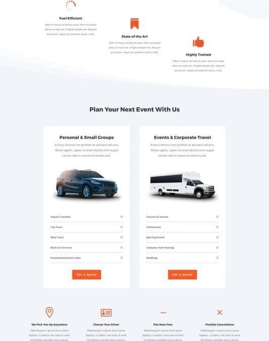 Transportation Services Landing Page